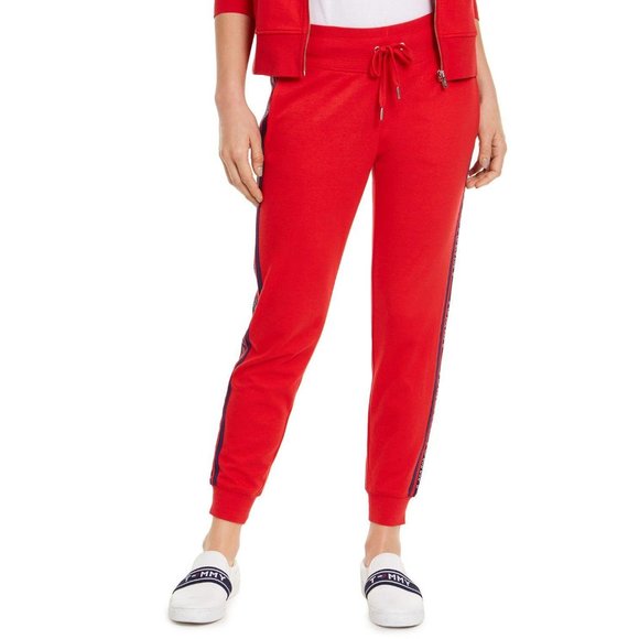 Tommy Hilfiger Pants - NEW Tommy Hilfiger Red Sport Logo Tape At Side Jogger Pants Large